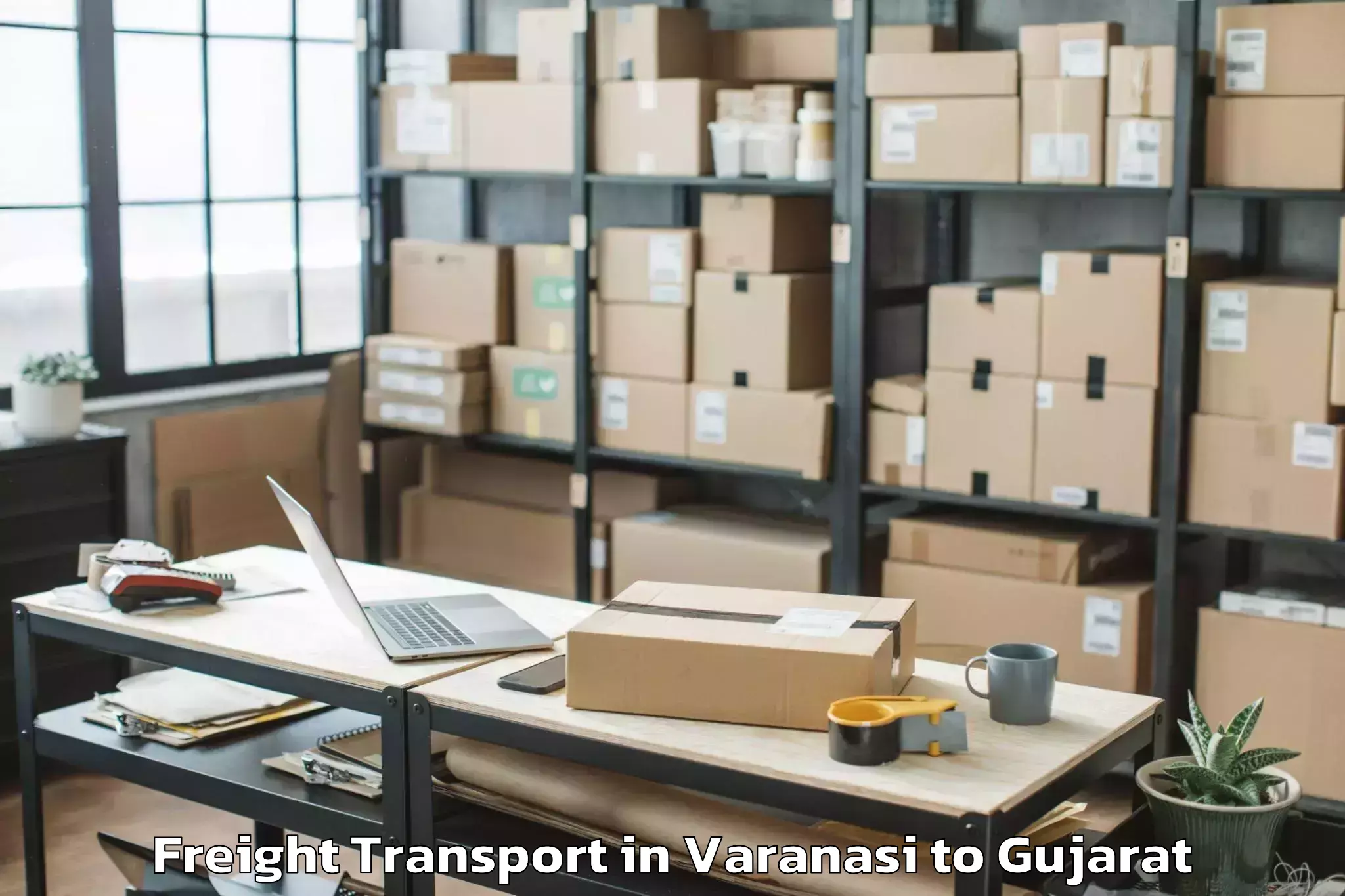 Book Varanasi to Kamrej Freight Transport